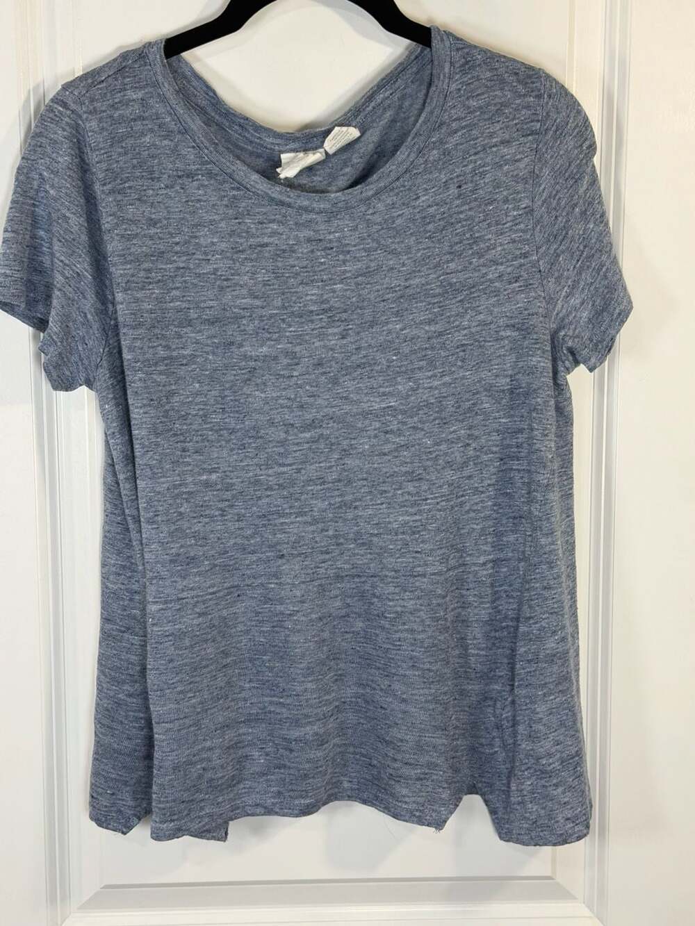 C&C California 100% Linen Short Sleeve Heathered Blue T-Shirt